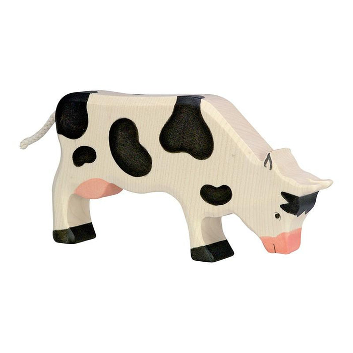 Cow, grazing, black (80002) - Holztiger