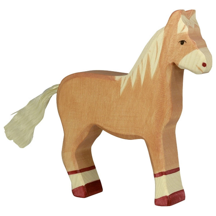 Horse, standing, light brown (80033) - Holztiger