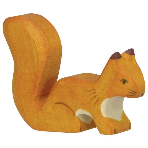 Squirrel, standing, orange (80107) - Holztiger