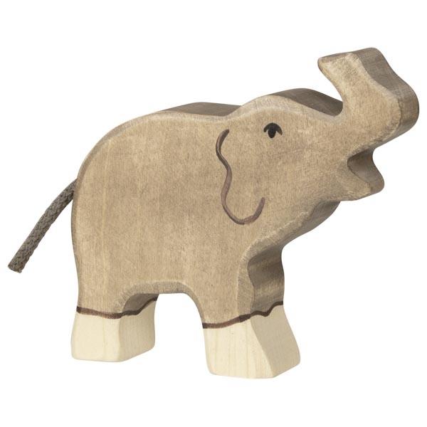 Elephant, small, trunk raised (80150) - Holztiger