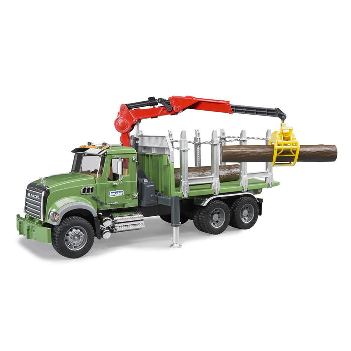 MACK Granite Timber Truck w/ Loading Crane and 3 Trunks (02824)