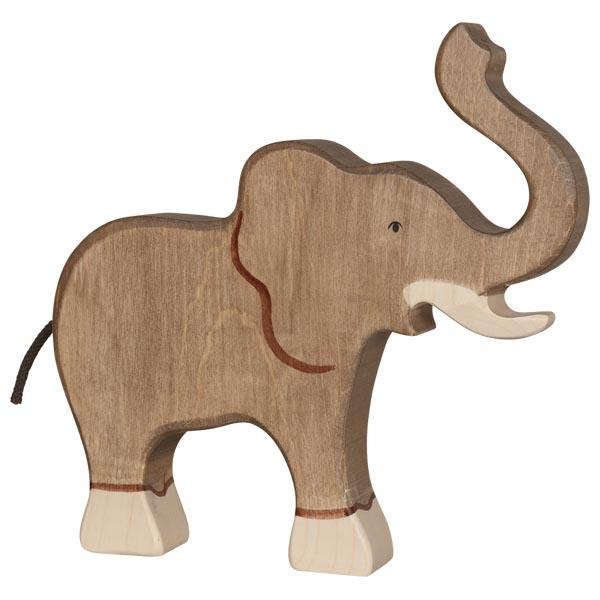 Elephant, trunk raised (80148) - Holztiger