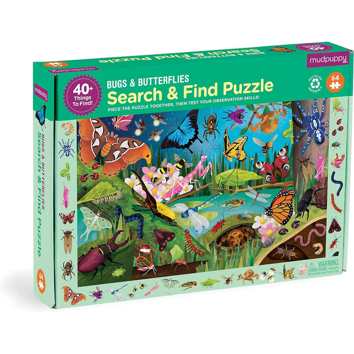 MUD - Bugs & Butterflies 64 Piece Search & Find Puzzle